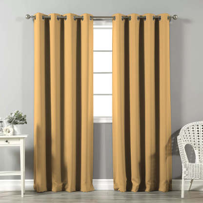 Jacquard Room Darkening Curtains in Curry Orange Set Of 2 - (P344)