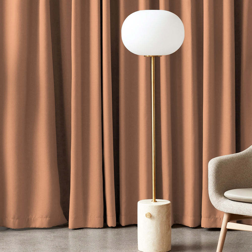 Jacquard Room Darkening Curtains in Poppy Orange Set Of 2 - (P345)