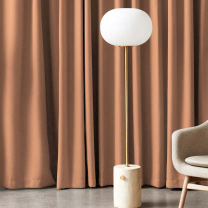 Jacquard Room Darkening Curtains in Poppy Orange Set Of 2 - (P345)