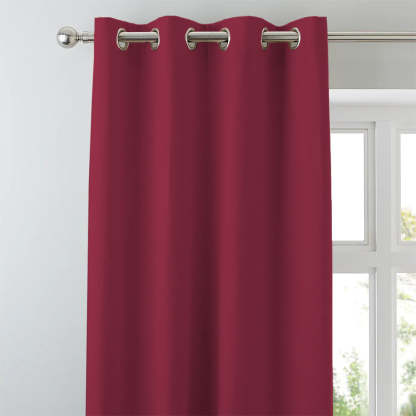 Jacquard Room Darkening Curtains in Rose Red Set Of 2 - (P347)