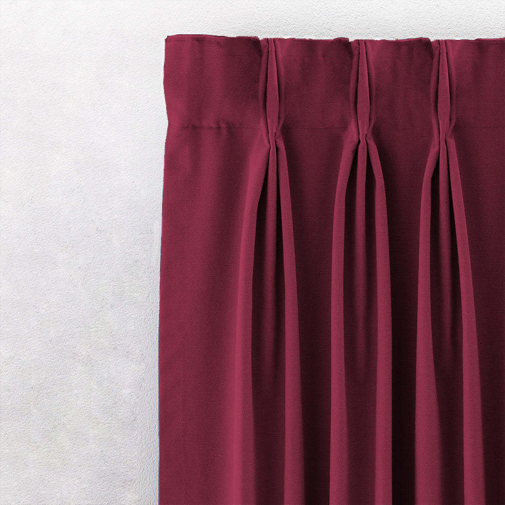 Jacquard Room Darkening Curtains in Rose Red Set Of 2 - (P347)