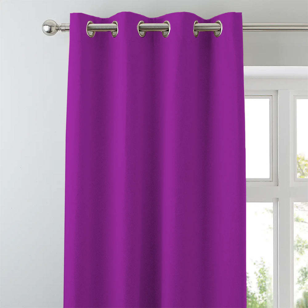 Jacquard Room Darkening Curtains in Lollipop Purple Set Of 2 - (P349)