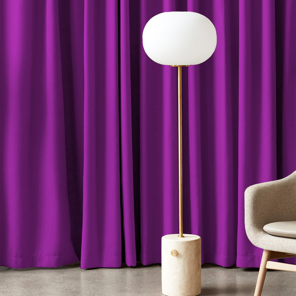 Jacquard Room Darkening Curtains in Lollipop Purple Set Of 2 - (P349)