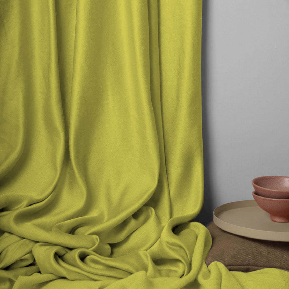 Jacquard Room Darkening Curtains in Laguna Yellow Set Of 2 - (P35)