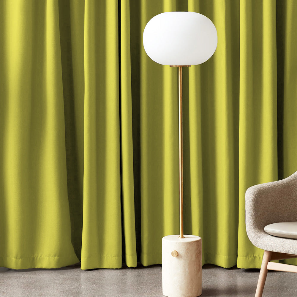 Jacquard Room Darkening Curtains in Laguna Yellow Set Of 2 - (P35)