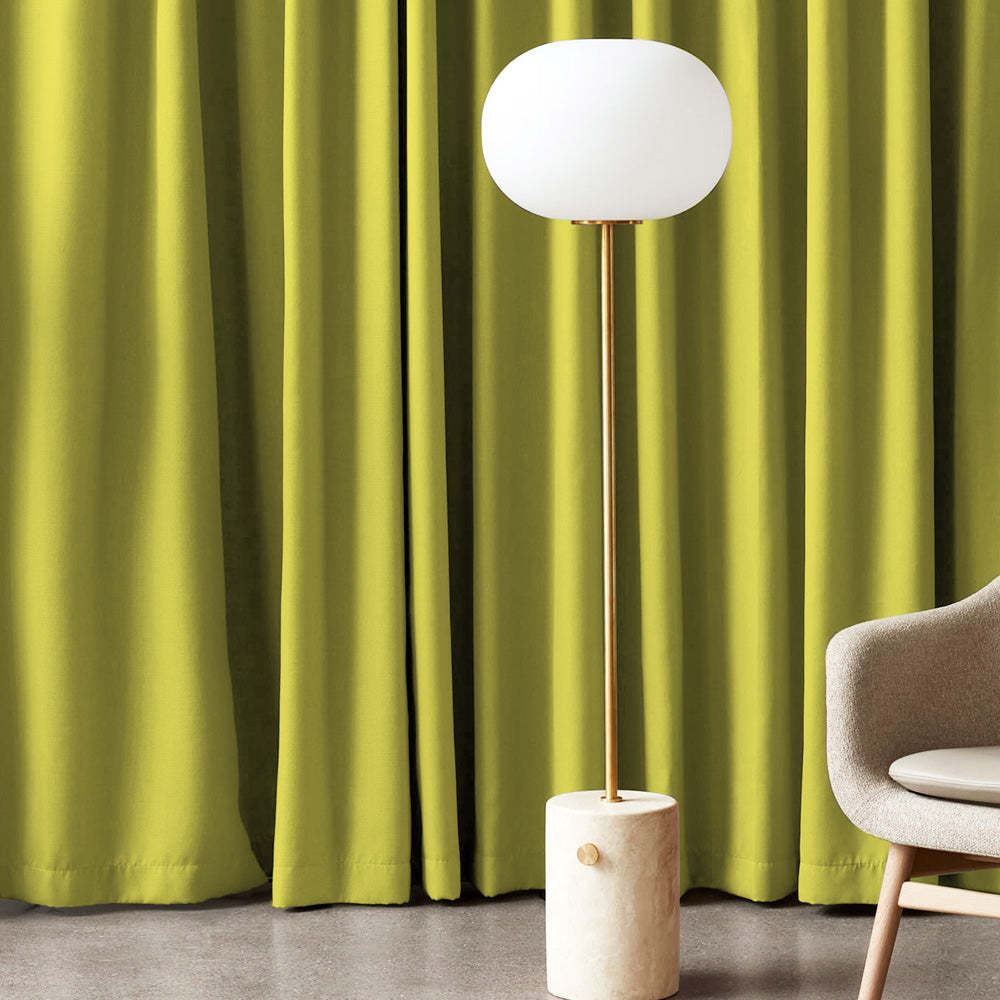 Jacquard Room Darkening Curtains in Laguna Yellow Set Of 2 - (P35)