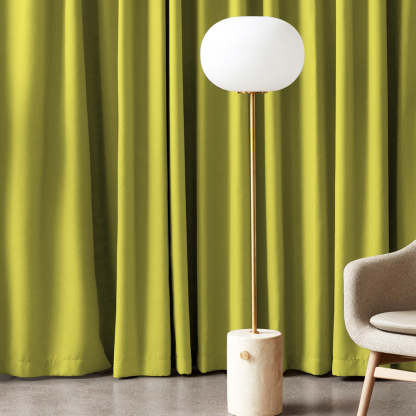 Jacquard Room Darkening Curtains in Laguna Yellow Set Of 2 - (P35)