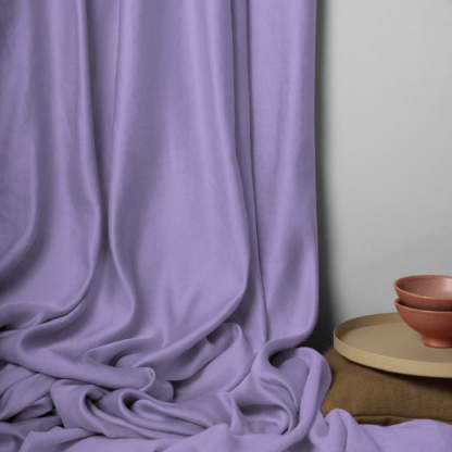 Jacquard Room Darkening Curtains in Iris Purple Set Of 2 - (P350)