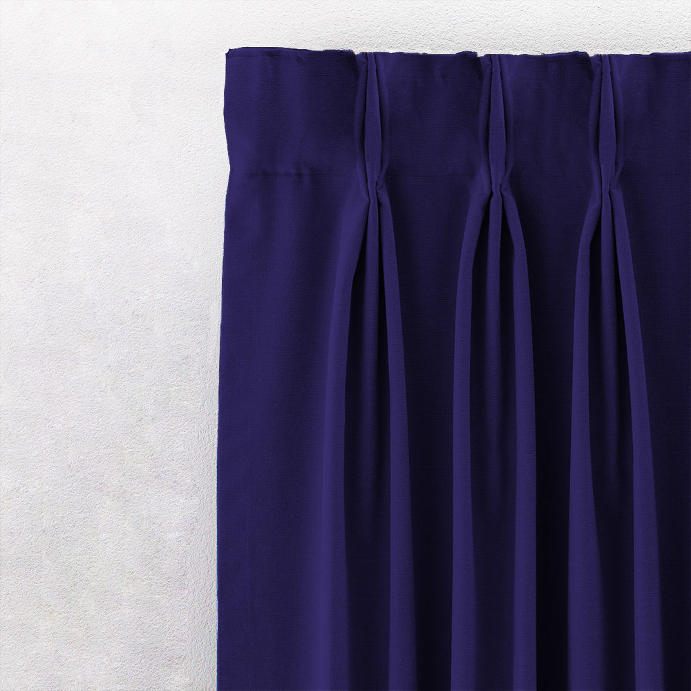 Jacquard Room Darkening Curtains in Midnight Blue Set Of 2 - (P351)