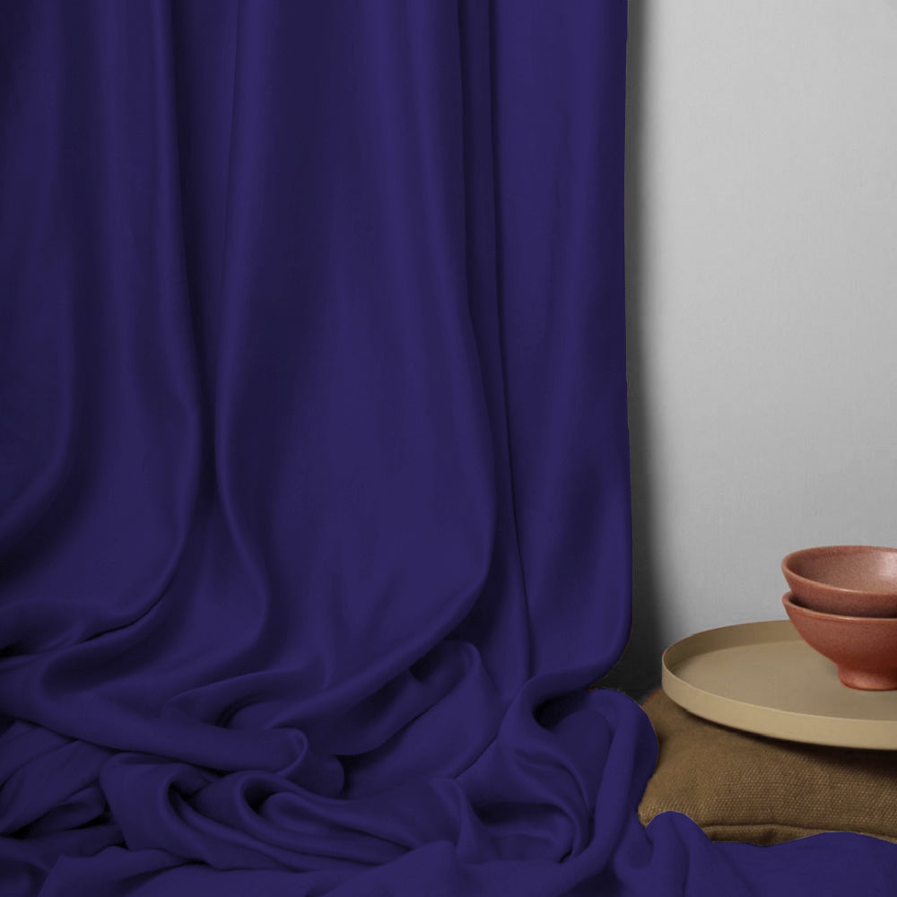 Jacquard Room Darkening Curtains in Midnight Blue Set Of 2 - (P351)