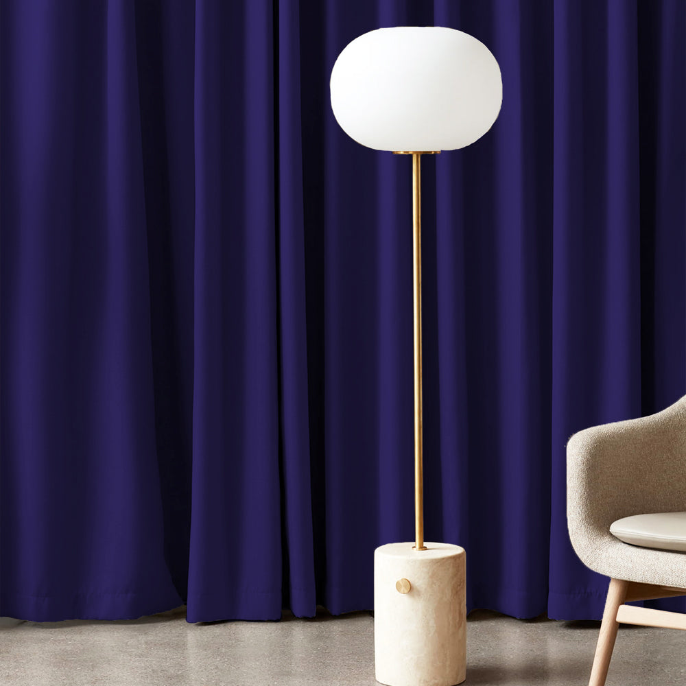 Jacquard Room Darkening Curtains in Midnight Blue Set Of 2 - (P351)