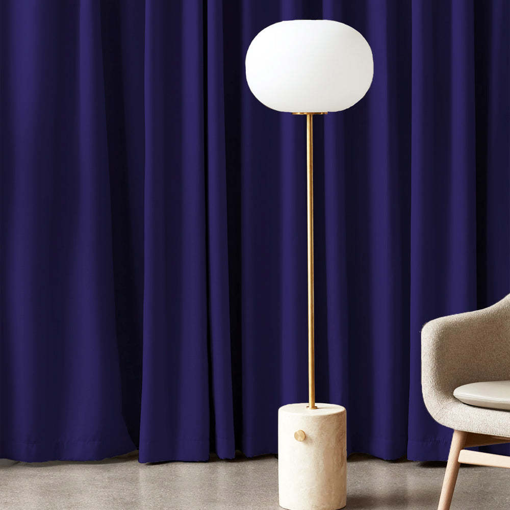 Jacquard Room Darkening Curtains in Midnight Blue Set Of 2 - (P351)