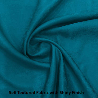 Jacquard Room Darkening Curtains in Teal Blue Set Of 2 - (P353)