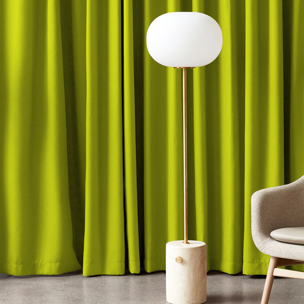 Jacquard Room Darkening Curtains in Neon Green Set Of 2 - (P356)