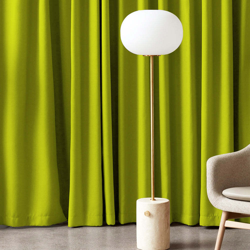 Jacquard Room Darkening Curtains in Neon Green Set Of 2 - (P356)