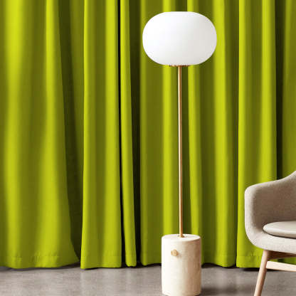 Jacquard Room Darkening Curtains in Neon Green Set Of 2 - (P356)