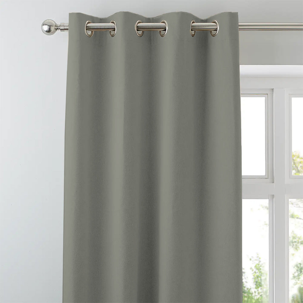 Jacquard Room Darkening Curtains in Stone Grey Set Of 2 - (P357)