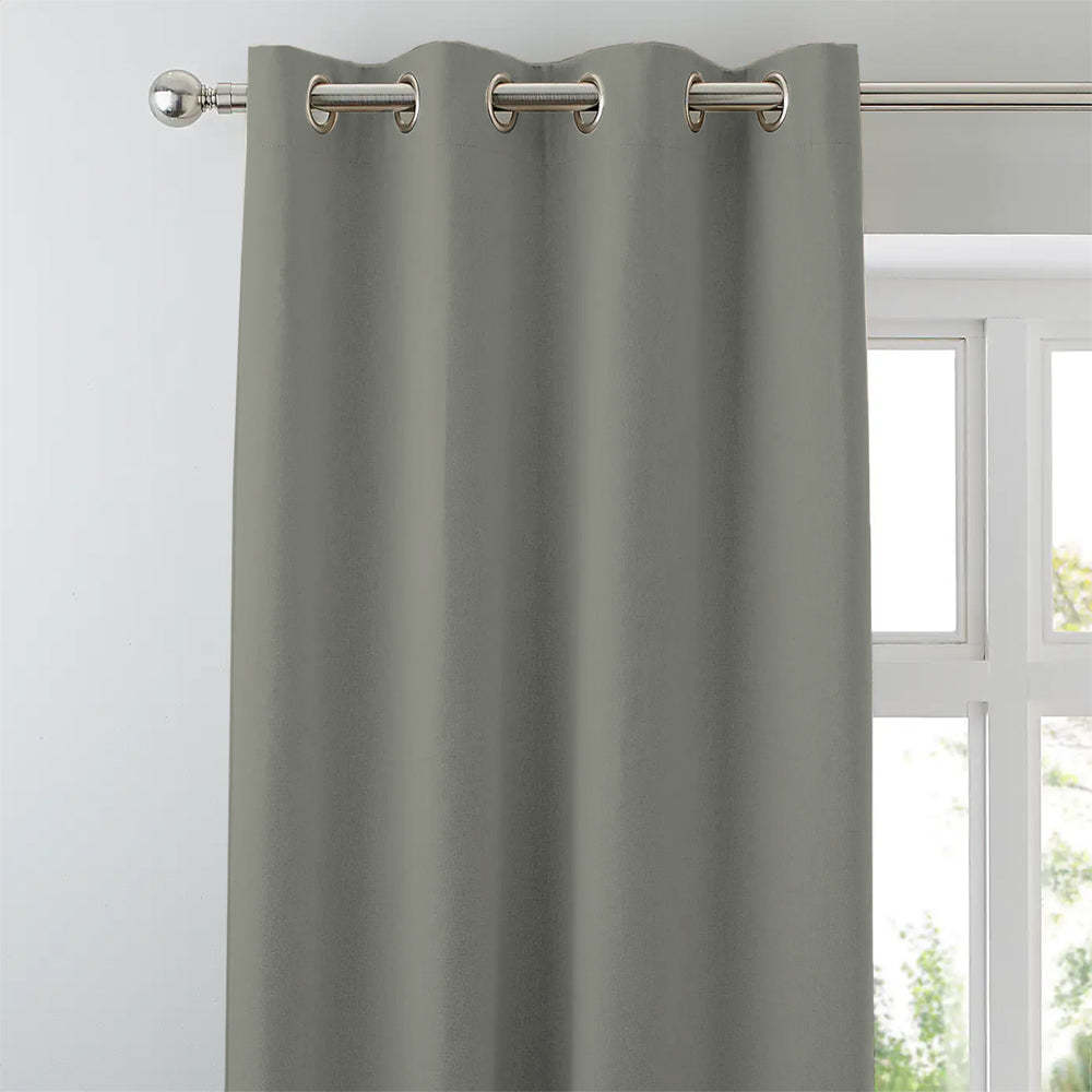 Jacquard Room Darkening Curtains in Stone Grey Set Of 2 - (P357)