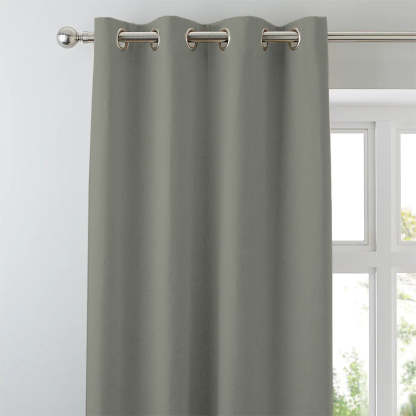 Jacquard Room Darkening Curtains in Stone Grey Set Of 2 - (P357)
