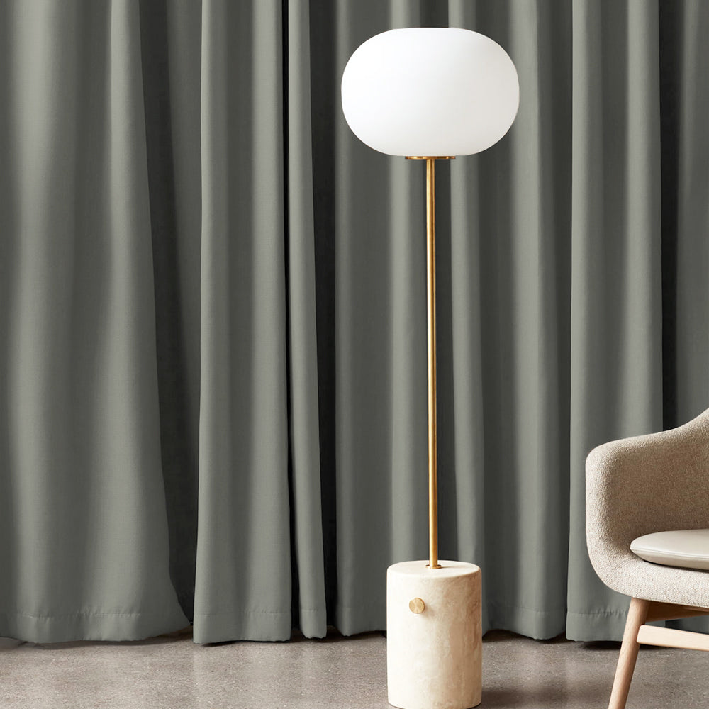 Jacquard Room Darkening Curtains in Stone Grey Set Of 2 - (P357)