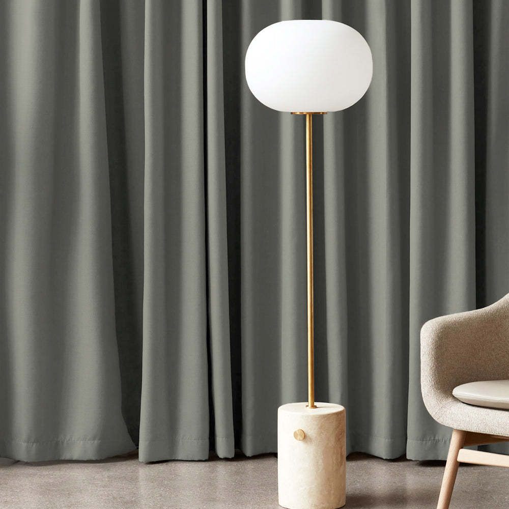 Jacquard Room Darkening Curtains in Stone Grey Set Of 2 - (P357)