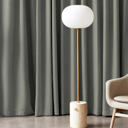 Jacquard Room Darkening Curtains in Stone Grey Set Of 2 - (P357)