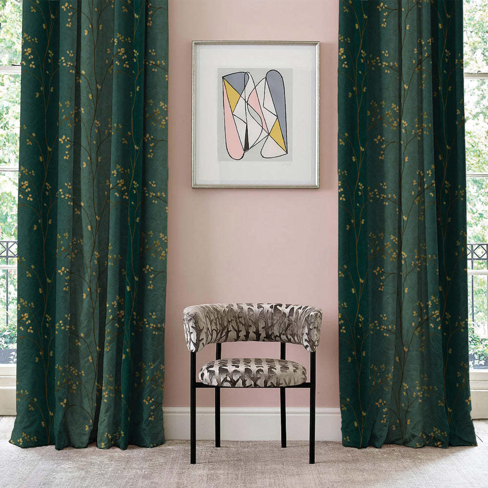 Gradient Garden Floral & Ombre Print Combination Room Darkening Curtains Set Of 4 Door Curtain - (357AOMBRE24)