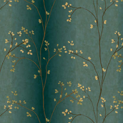 Gradient Garden Floral & Ombre Print Combination Room Darkening Curtains Set Of 4 Door Curtain - (357AOMBRE24)