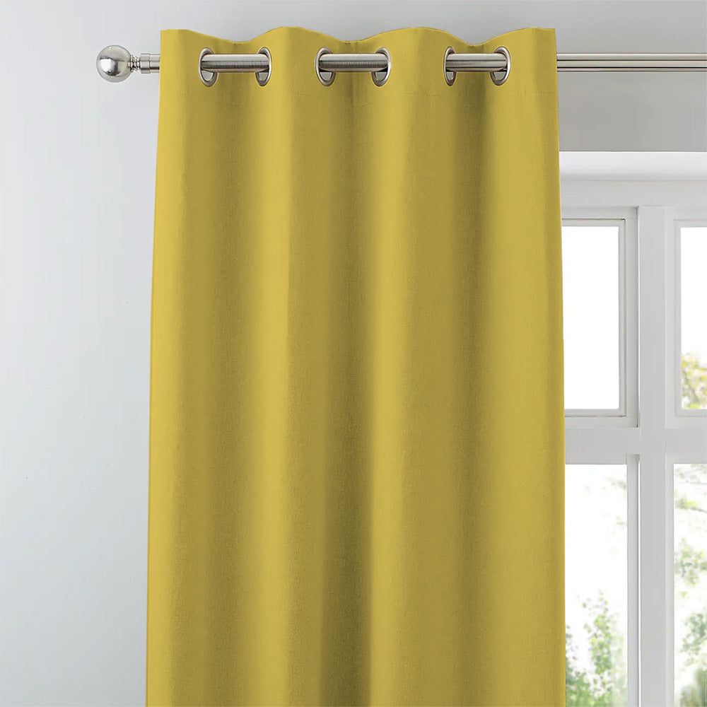 Jacquard Room Darkening Curtains in Royal Yellow Set Of 2 - (P36)