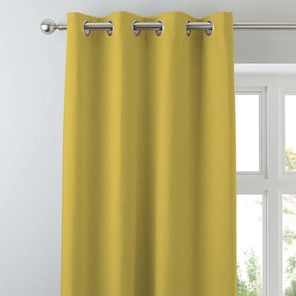 Jacquard Room Darkening Curtains in Royal Yellow Set Of 2 - (P36)
