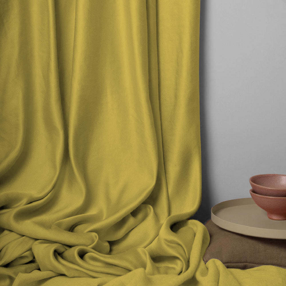 Jacquard Room Darkening Curtains in Royal Yellow Set Of 2 - (P36)