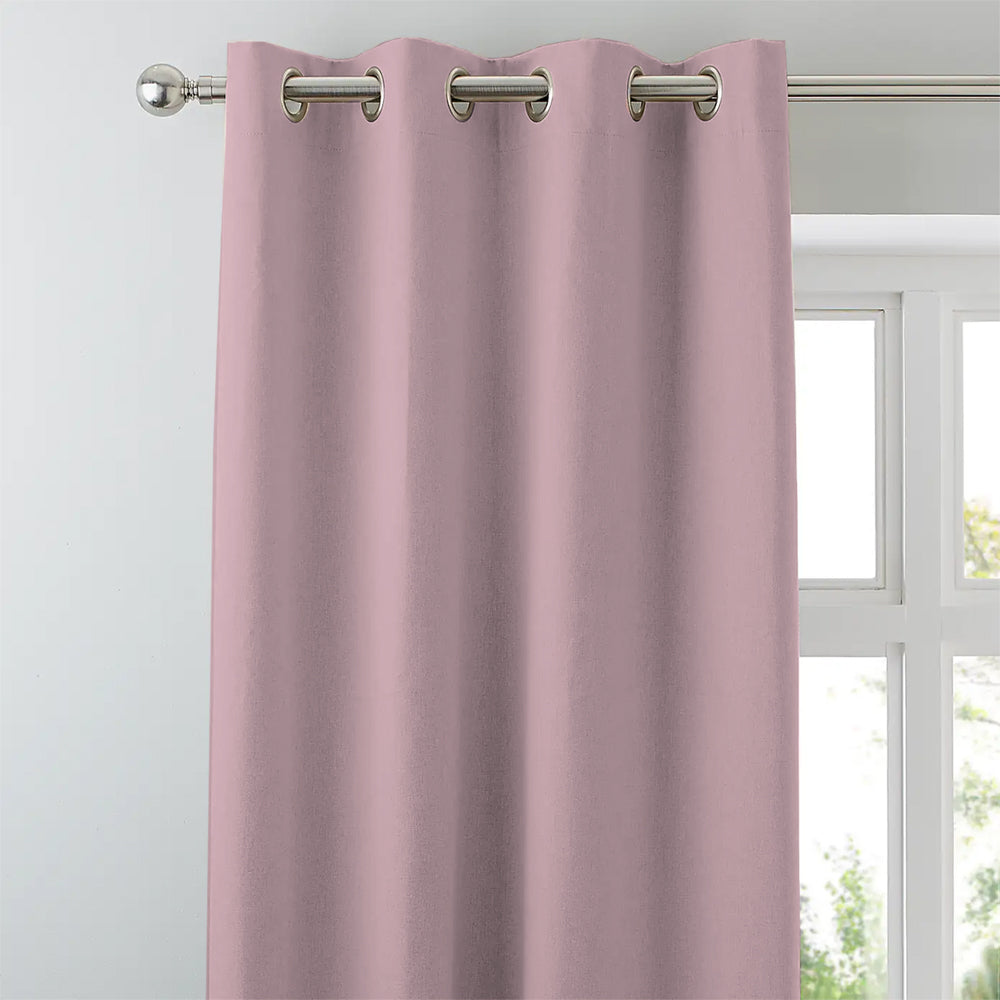 Jacquard Room Darkening Curtains in Soft Pink Set Of 2 - (P360)