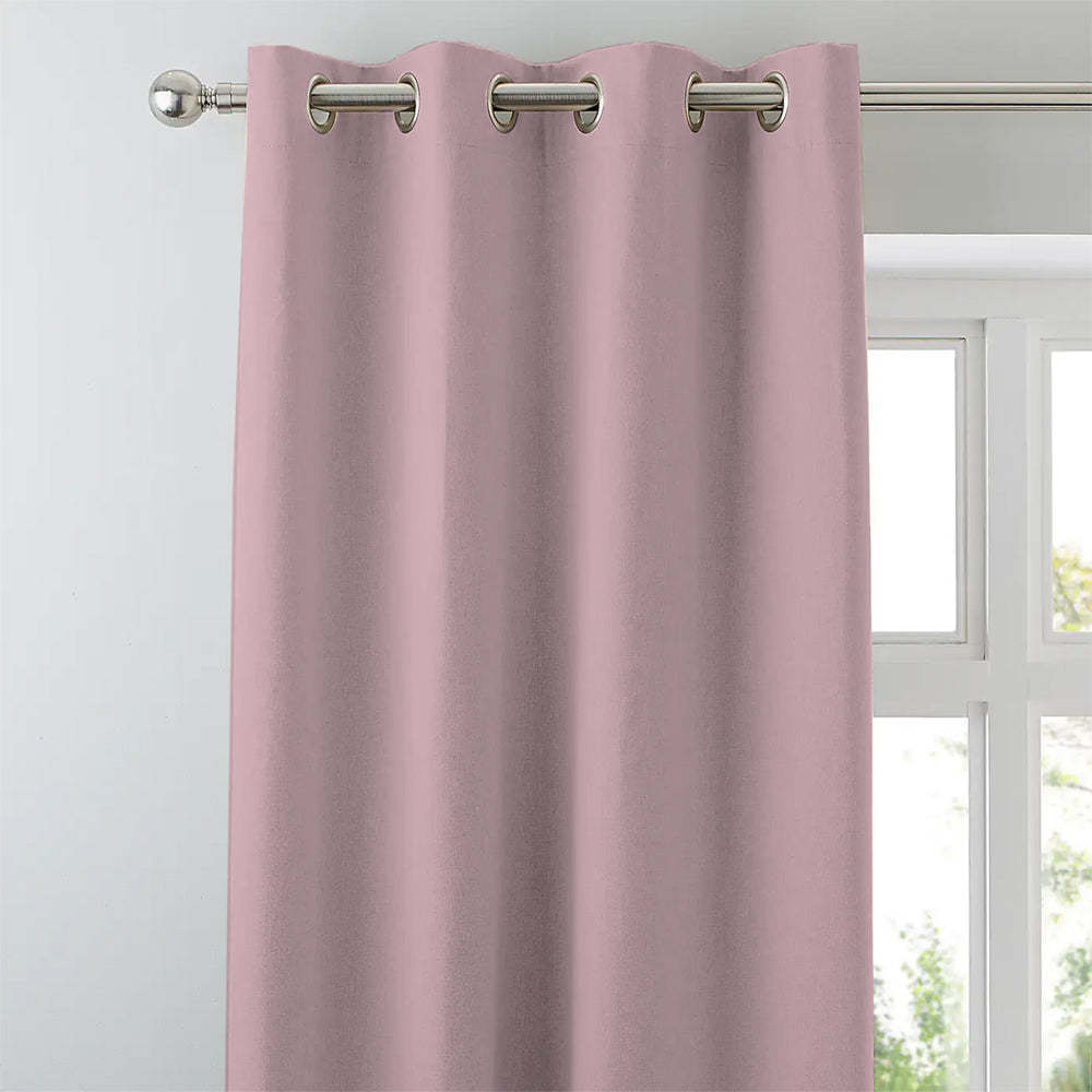 Jacquard Room Darkening Curtains in Soft Pink Set Of 2 - (P360)