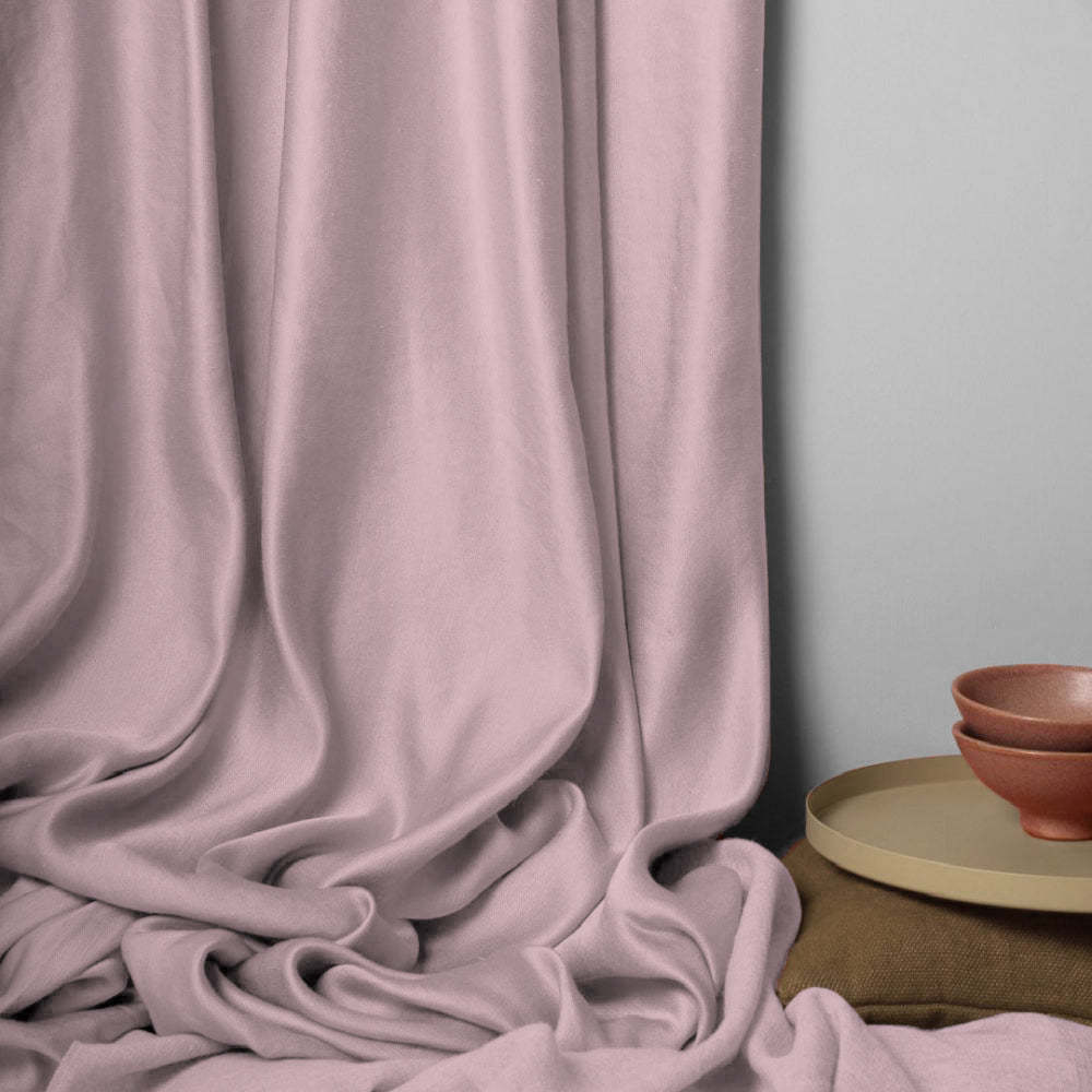 Jacquard Room Darkening Curtains in Soft Pink Set Of 2 - (P360)