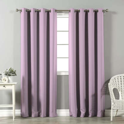 Jacquard Room Darkening Curtains in Pink Lace Set Of 2 - (P361)