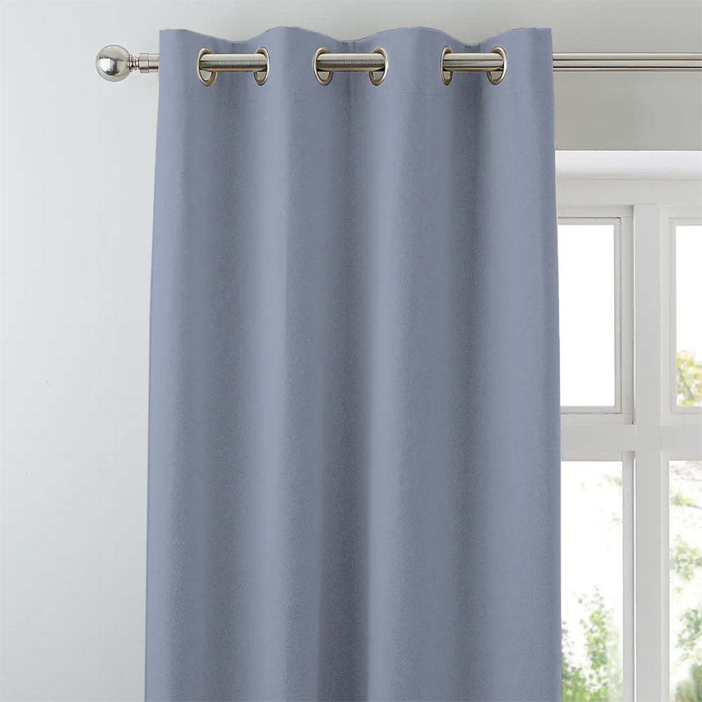 Jacquard Room Darkening Curtains in Frost Blue Set Of 2 - (P362)
