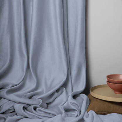 Jacquard Room Darkening Curtains in Frost Blue Set Of 2 - (P362)