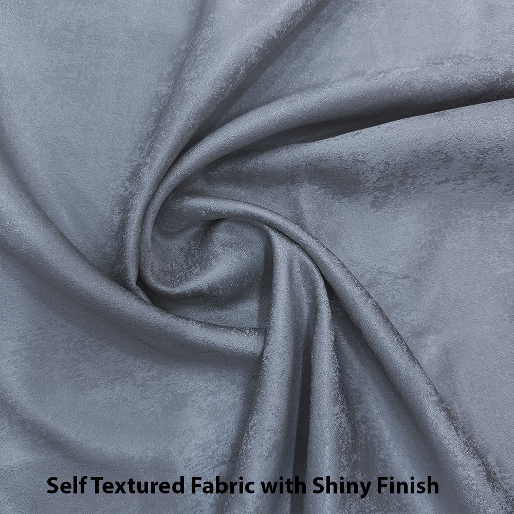 Jacquard Room Darkening Curtains in Frost Blue Set Of 2 - (P362)