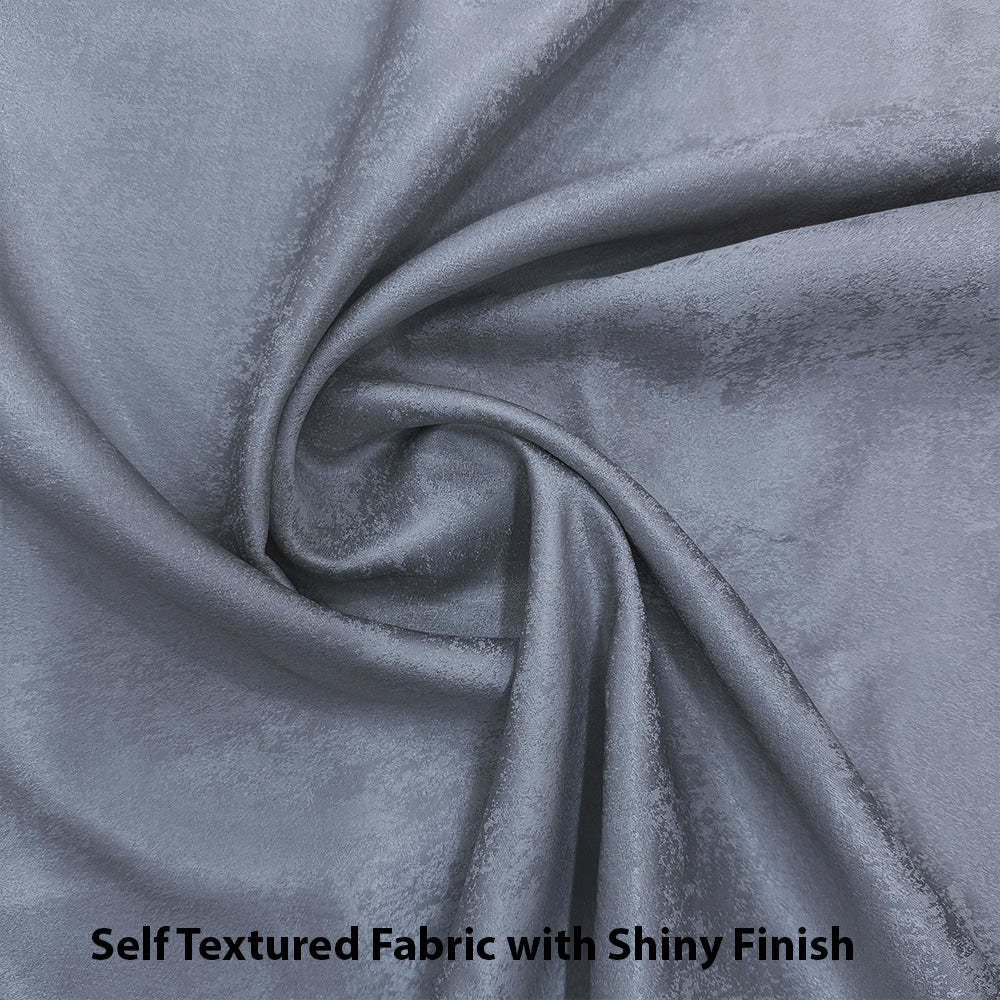 Jacquard Room Darkening Curtains in Frost Blue Set Of 2 - (P362)