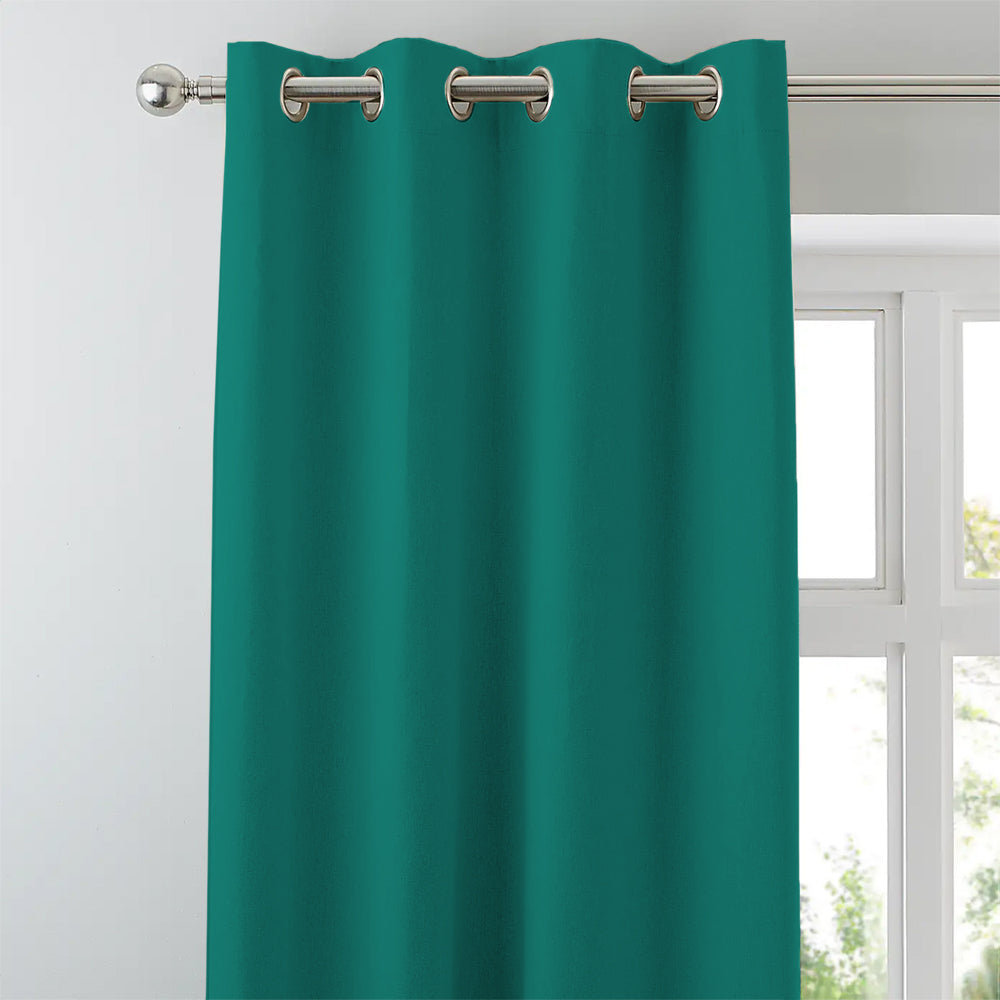 Jacquard Room Darkening Curtains in Mermaid Green Set Of 2 - (P364)