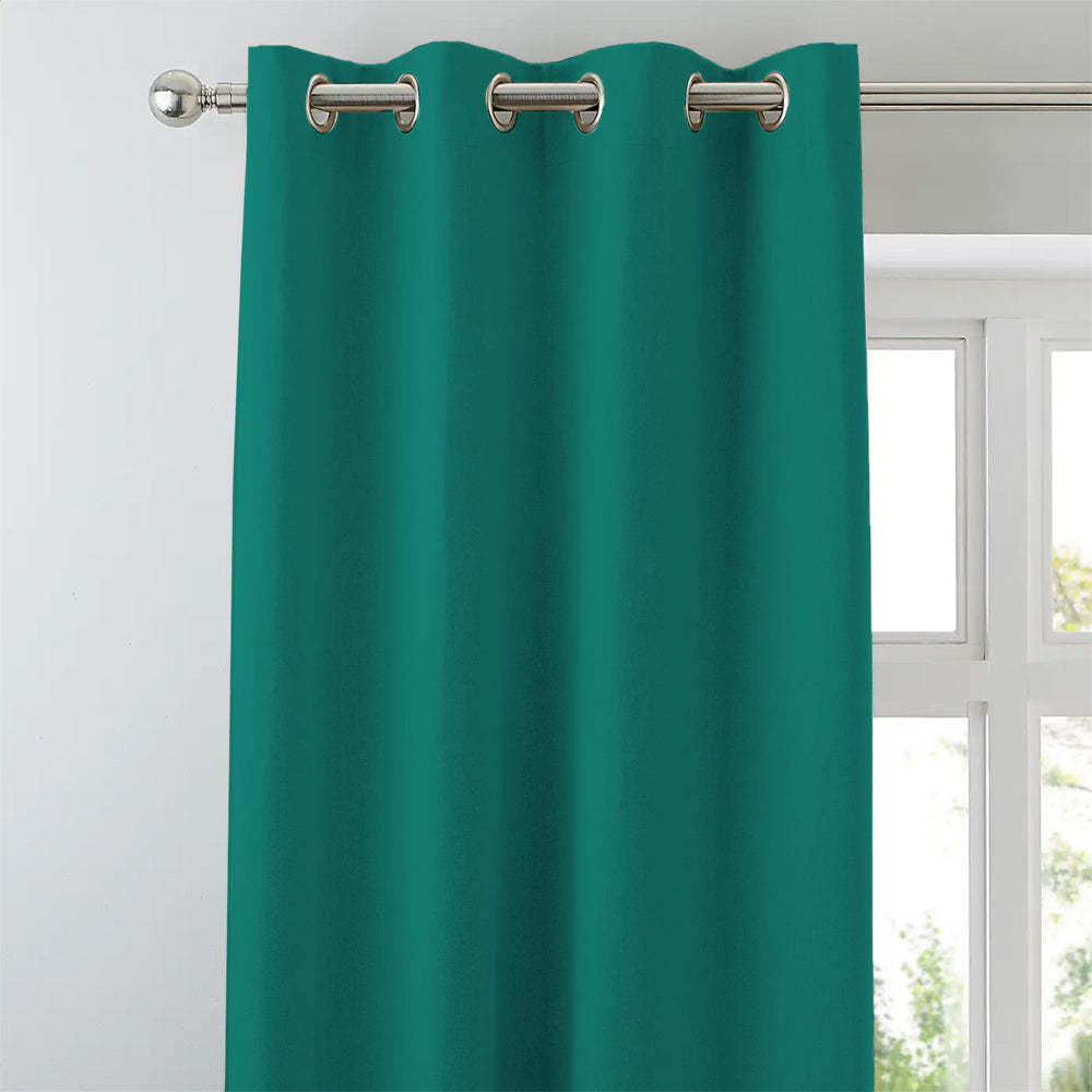 Jacquard Room Darkening Curtains in Mermaid Green Set Of 2 - (P364)