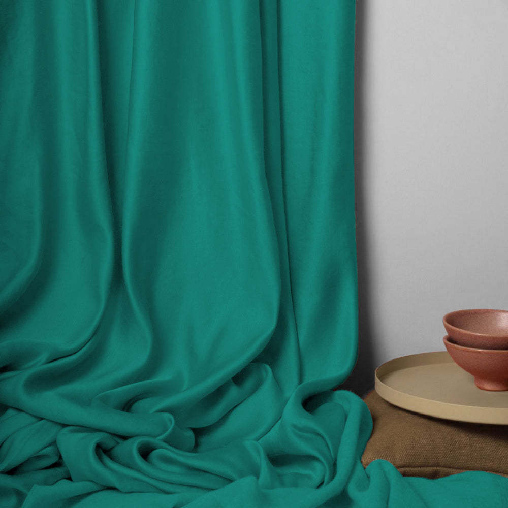 Jacquard Room Darkening Curtains in Mermaid Green Set Of 2 - (P364)