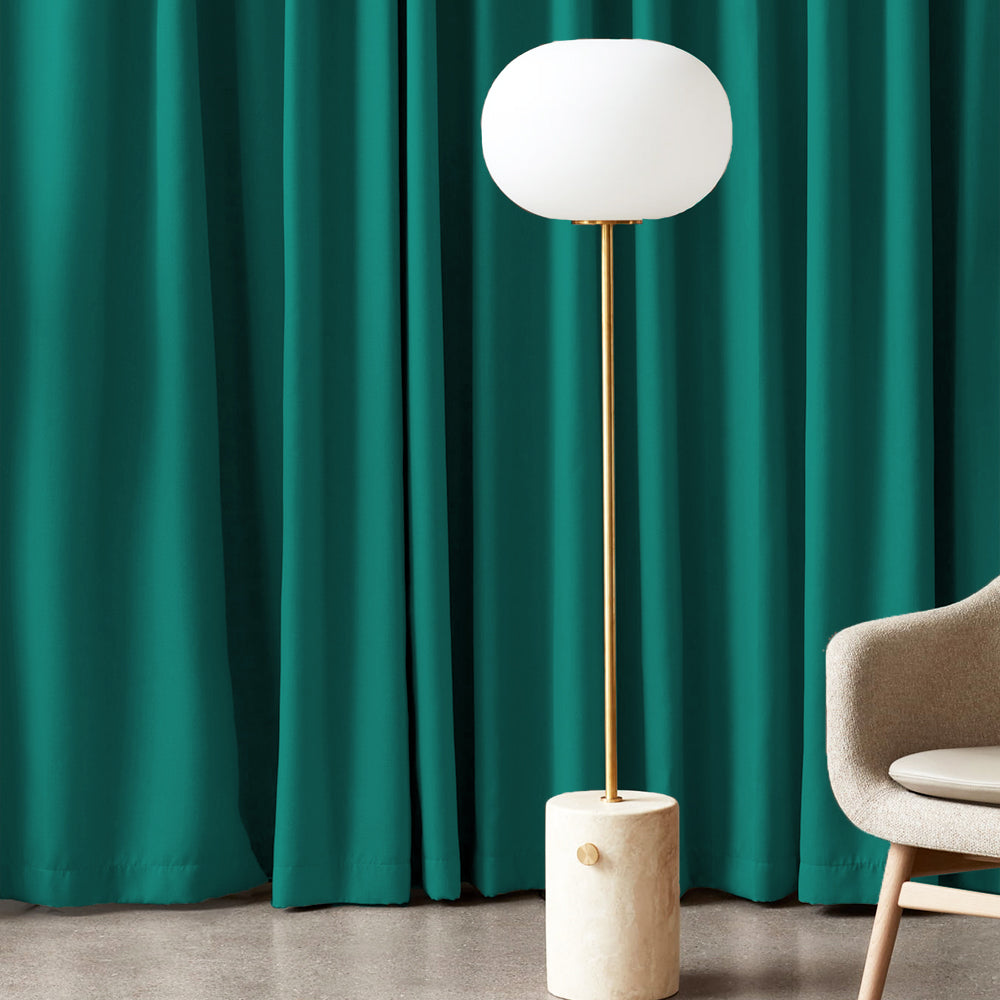 Jacquard Room Darkening Curtains in Mermaid Green Set Of 2 - (P364)