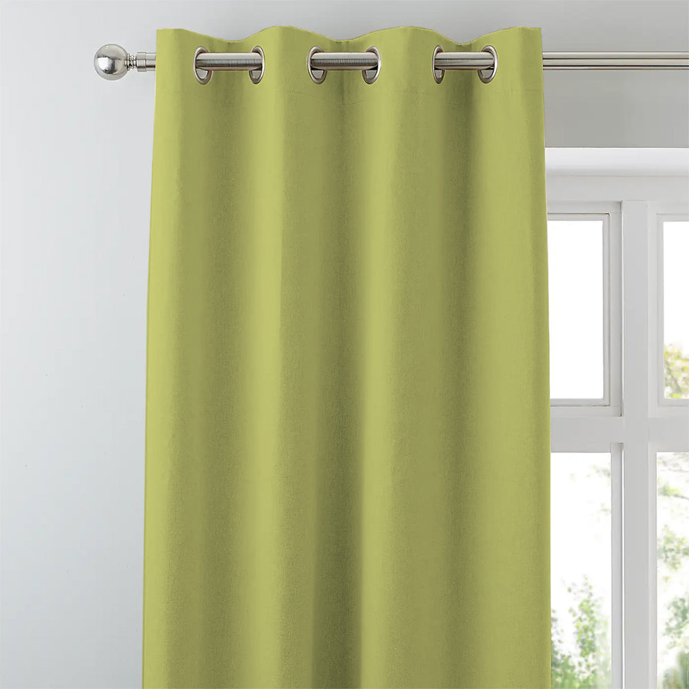 Jacquard Room Darkening Curtains in Pear Green Set Of 2 - (P365)