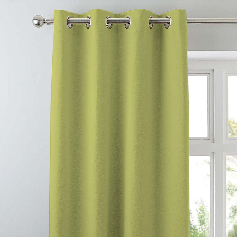 Jacquard Room Darkening Curtains in Pear Green Set Of 2 - (P365)