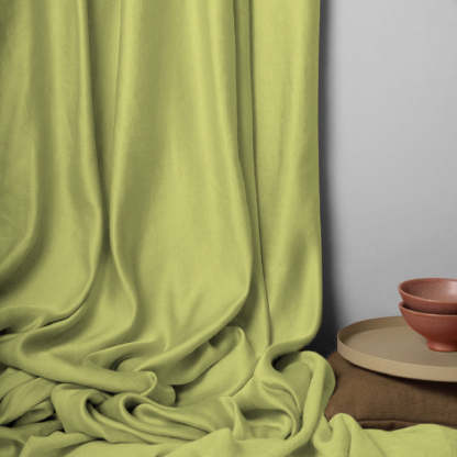 Jacquard Room Darkening Curtains in Pear Green Set Of 2 - (P365)