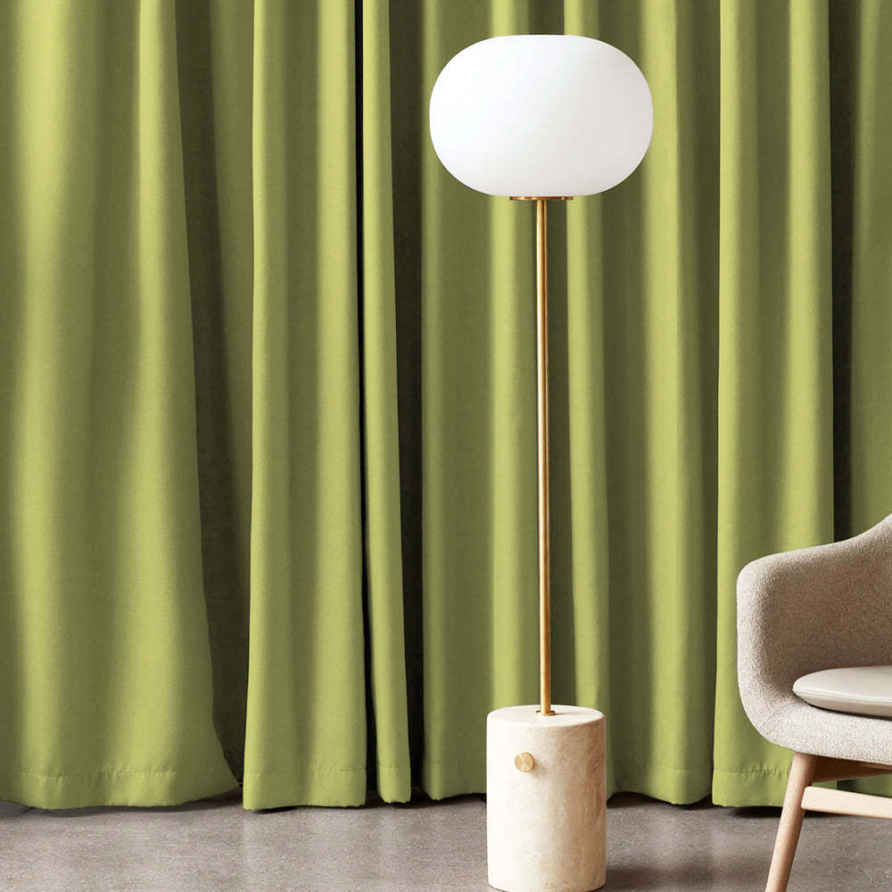 Jacquard Room Darkening Curtains in Pear Green Set Of 2 - (P365)