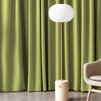 Jacquard Room Darkening Curtains in Pear Green Set Of 2 - (P365)