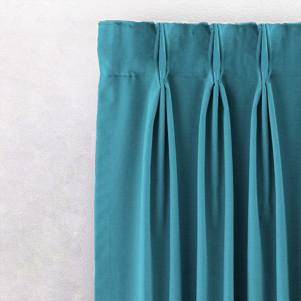Jacquard Room Darkening Curtains in Aqua Blue Set Of 2 - (P366)