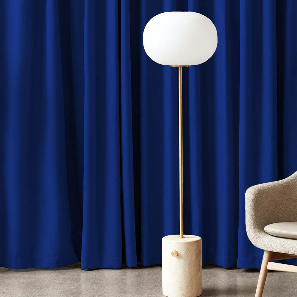 Jacquard Room Darkening Curtains in Space Blue Set Of 2 - (P367)